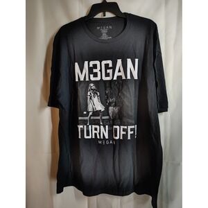 M3GAN Turn Off! Movie Promo T Shirt Black Hybrid‎ Apparel Mens 2XL